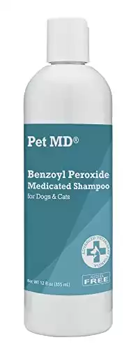 Pet MD - Benzoyl Peroxide Medicated Shampoo for Dogs and Cats