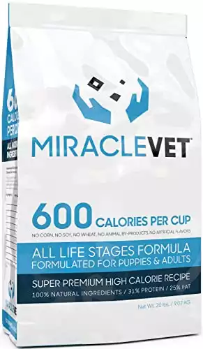 Miracle Vet High Calorie Weight Gain Dog Food - Adult and Puppy Food - High Protein 31% - All-Natural - For Delicate Digestion - Vet Approved